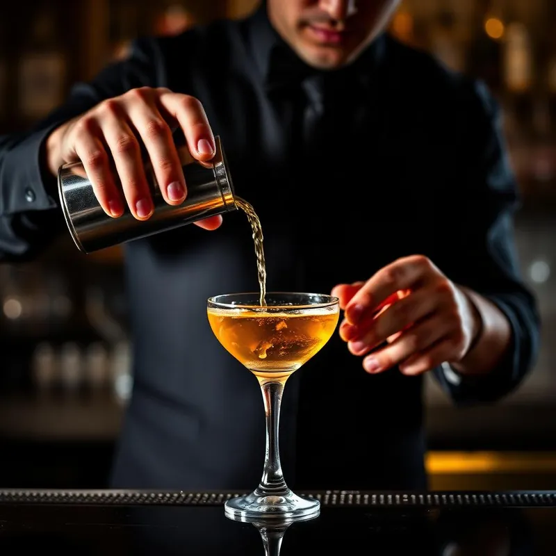 Curated craft cocktail pour at a bespoke private event bartender-for-hire booking